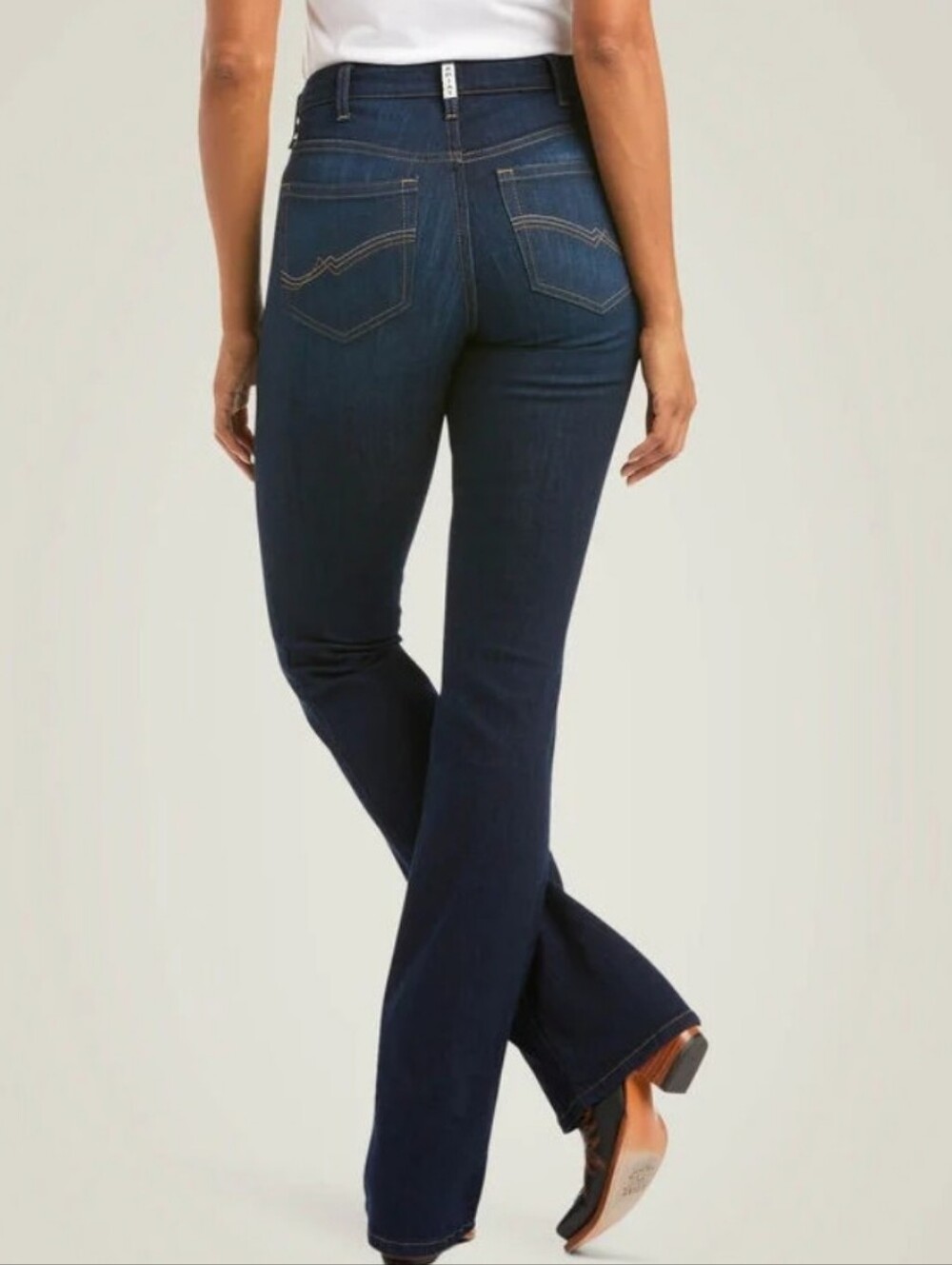 Ariat Real Denim High Rise Ballary Bootcut Jeans Dark Wash Cowgirl - Picture 10 of 17
